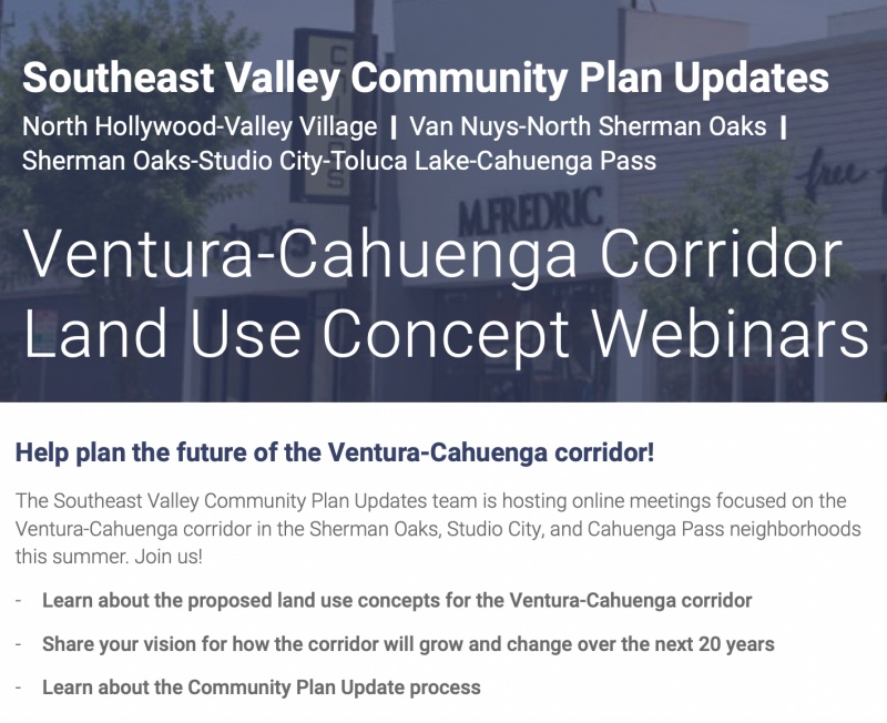 Help Plan the Ventura-Cahuenga Corridor in the Southeast Valley!