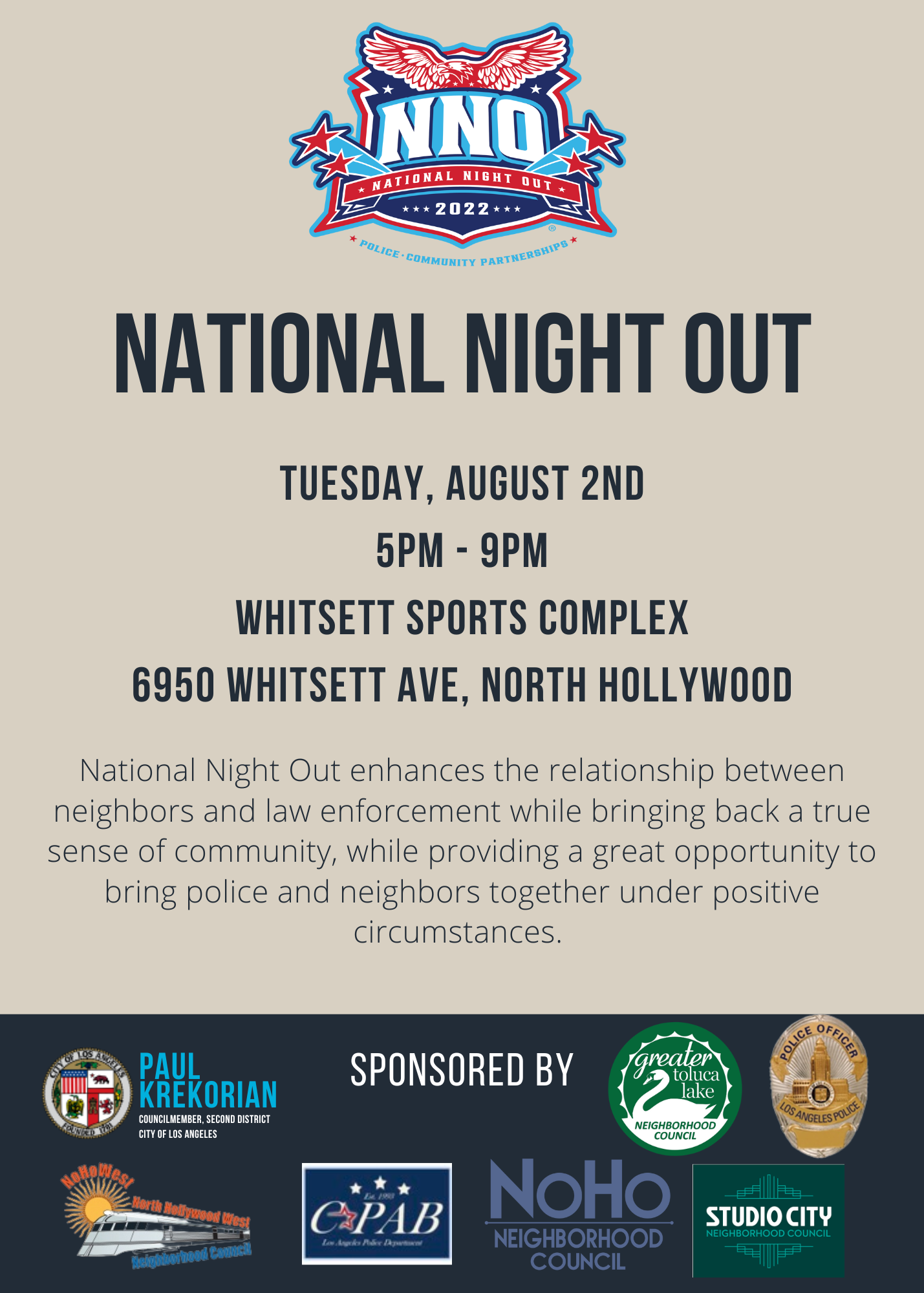 National Night Out Tuesday August 2nd