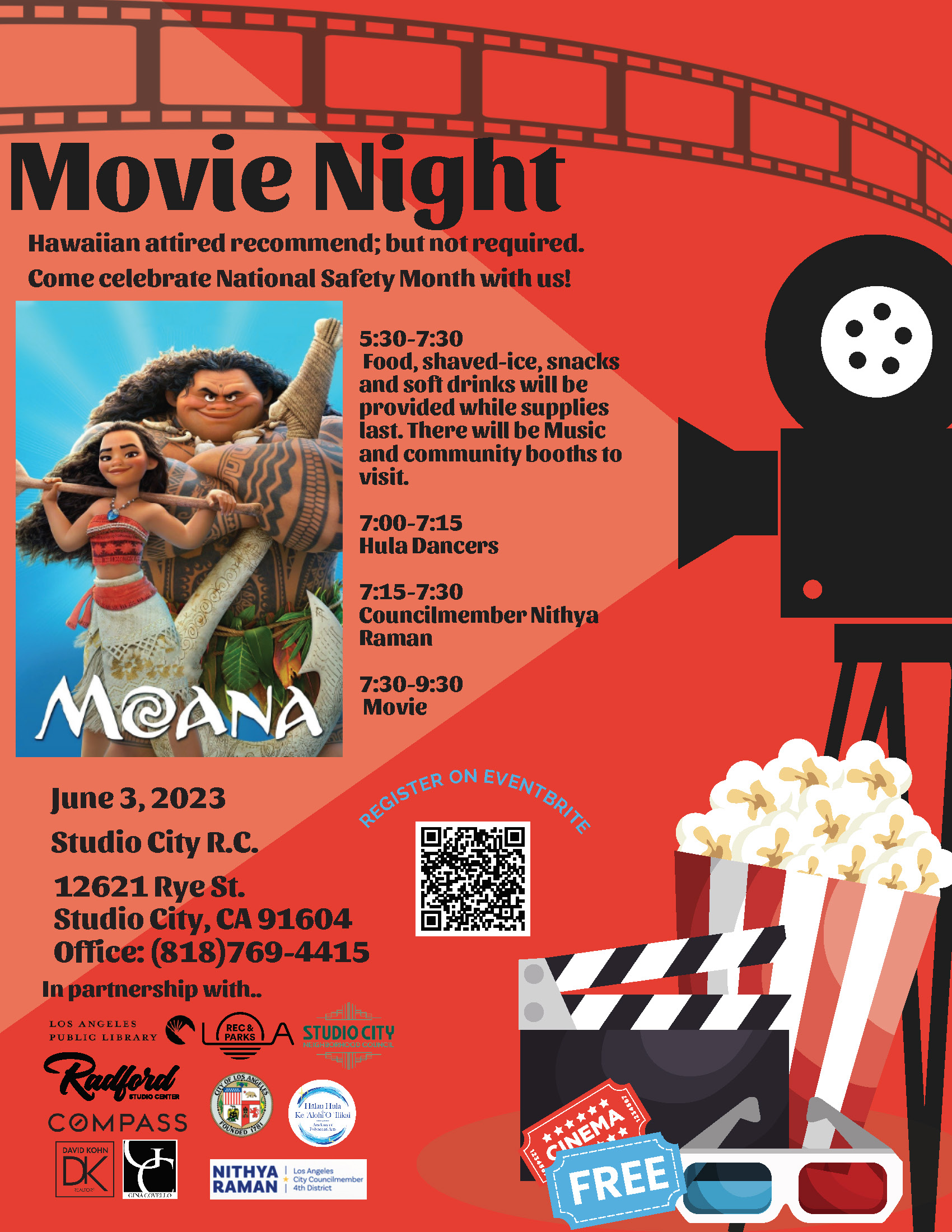 Movie Night SC Rec Center Moana