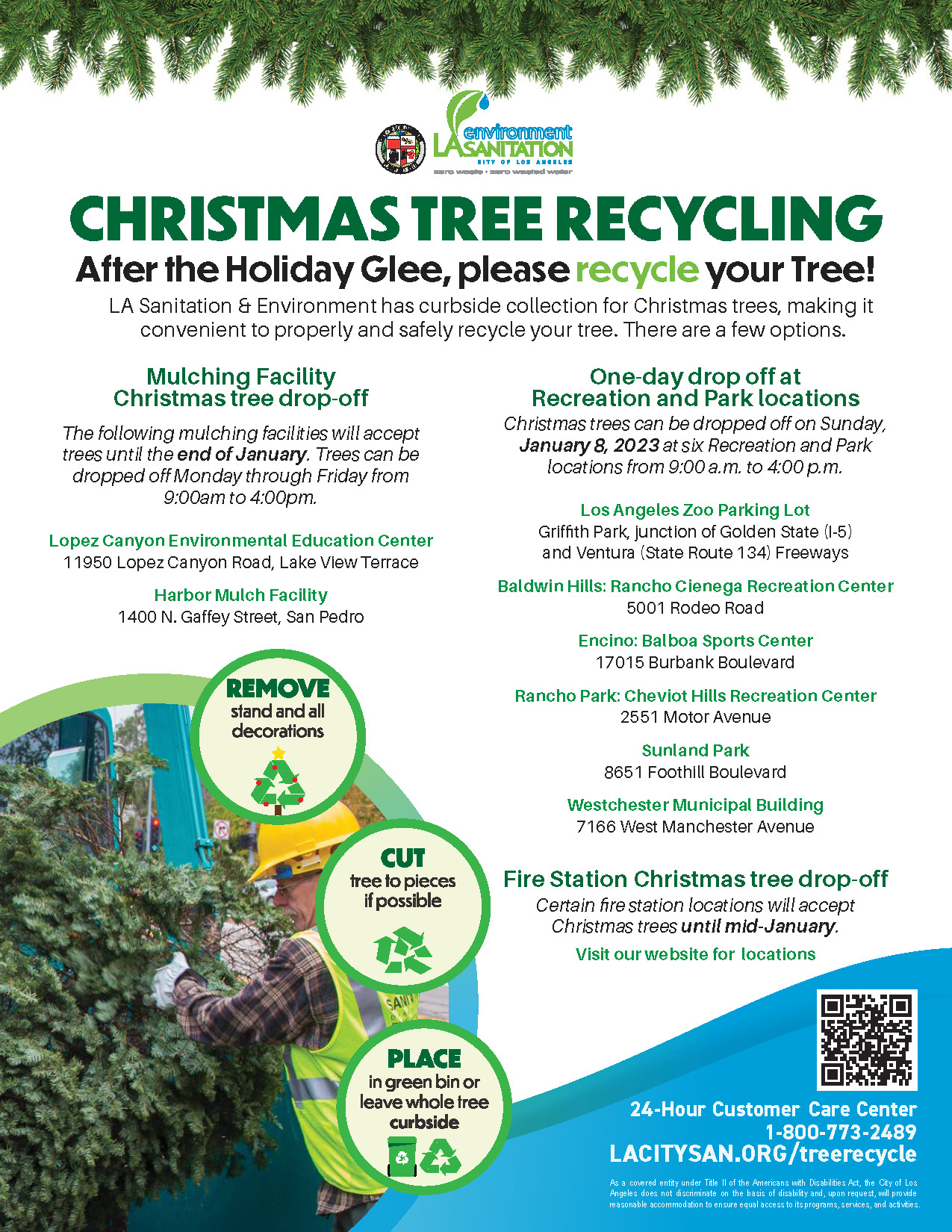 LASAN recycles Christmas trees!