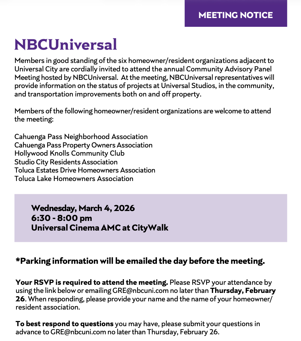 NBC Universal Community Advisory Meeting
